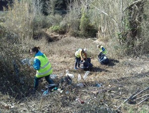 Voluntaris netejant els marges del riu. Autor: Cercle de Voluntaris