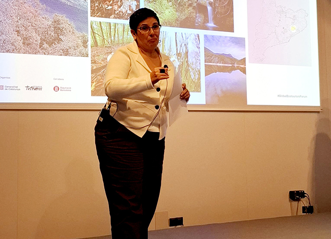 Sofia Paricio, cap d'Unitat de Desenvolupament Socioeconòmic de la Xarxa de Parcs Naturals, també va participar al Fòrum. Autoria: GEF
