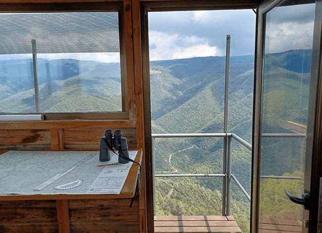 Torre de vigilància del PVI a Aiguafreda, al Parc Natural del Montseny. Autor: Diputació de Barcelona