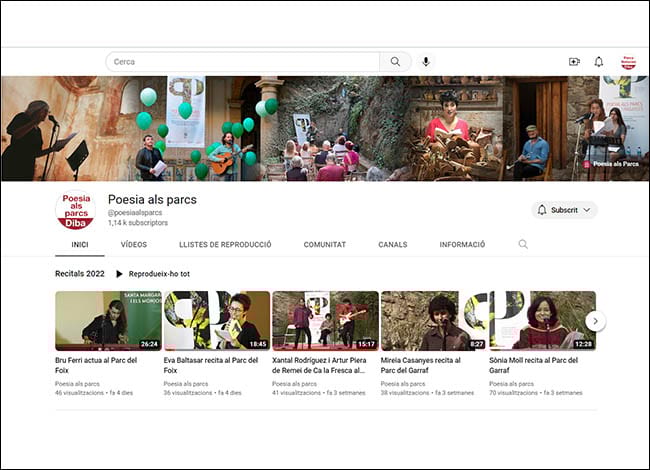 Ja es poden veure tots els vídeos del cicle Poesia als parcs 2022 al canal Youtube. Autor: XPN