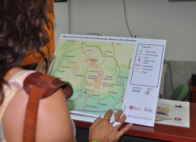 Mapa tàctil del Parc Natural del Montseny, un dels recursos per a persones amb deficiència visual. Autor: XPN