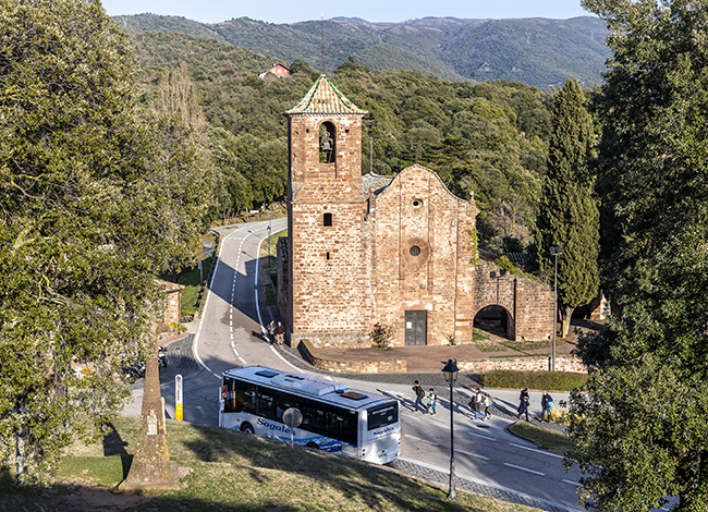 El Bus Parc al Brull, on es fa un nou punt d'acollida. Autoria: Ricard Badia / Diputació de Barcelona