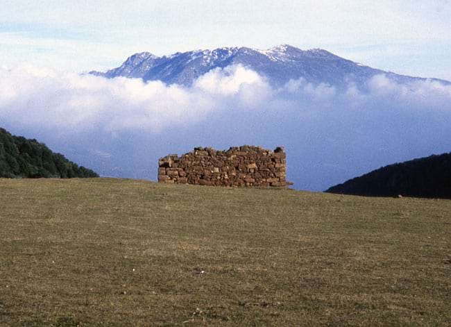 Restes d'El Cafè, un mas d'alta muntanya, a la zona del Pla de la Calma. Autor: Turisme Montseny