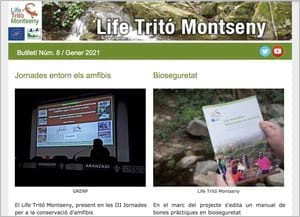 Capçalera del 8è butlletí.<br />Autor: Life Tritó Montseny