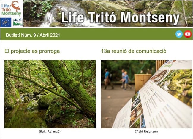 Capçalera del 9è butlletí. Autor: Life Tritó Montseny