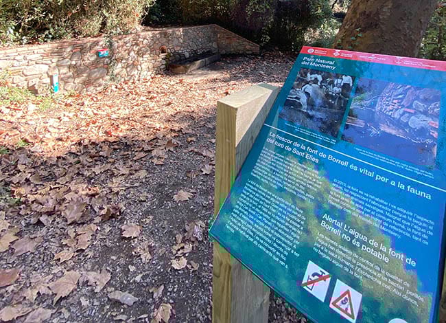 El plafó a la font de Borrell. Autor: XPN