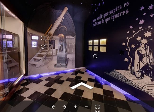 La sala dedicada a l'astronomia, des de la visita virtual. Autor: XPN