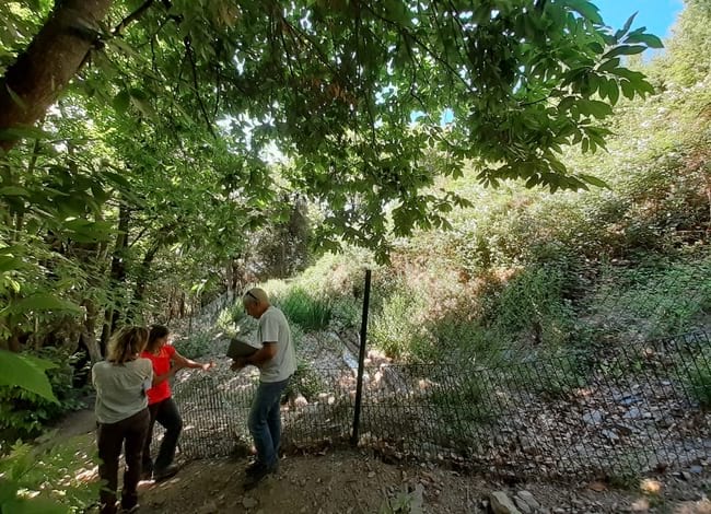 L'auditora amb responsables del Life Tritó Montseny, durant la visita al Montseny. Autor: Life Tritó Montseny
