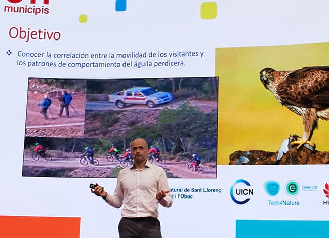 David Carrera durant la presentació del projecte Tech4Nature a l'Smart City Expo. Autoria: Diputació de Barcelona