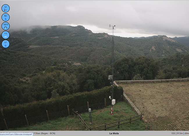 Imatge de la webcam d'un dia rúfol, el 2025. Autor: Meteoguilleries