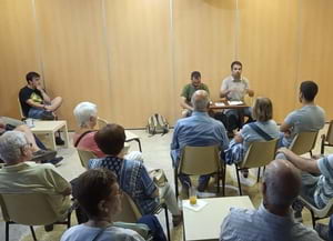 Roger Puig i Daniel Pons durant la xerrada. Autor: ADENC