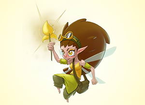 Il·lustració de la fada Ginesta. Autor: Christian Martínez