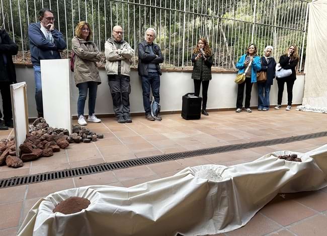 Joana Sardà a l'espai Pati durant la inauguració. Autora: Balbina Sardà