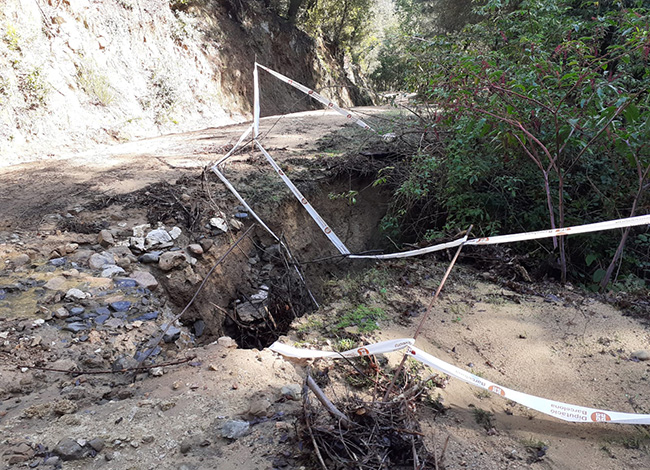 Esvoranc a l'accés a Hortsavinyà, a Tordera. © XPN