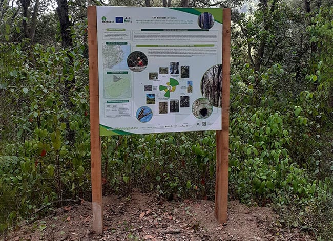 Panell de Life Biorgest instal·lat a Can Bosc. Autor: XPN