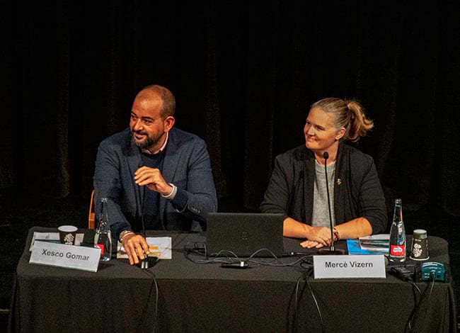 El diputat d'espais naturals, Xesco Gomar, i la regidora d'Alella Mercè Vizern. Autor: XPN