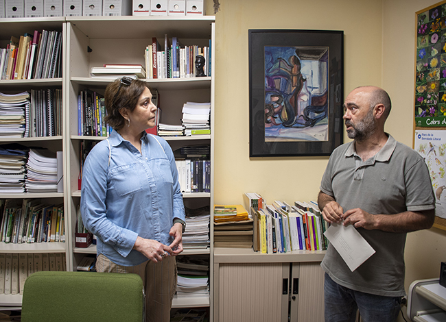 Carmen Cabrera amb Enric Ortega al Centre de documentació del Parc. Autor: XPN
