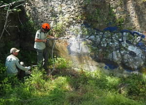 Neteja d'un grafit. Autor: CPSL