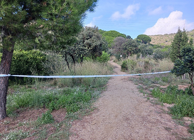 El camí tancat mentre es feia el tractament. Autor: XPN