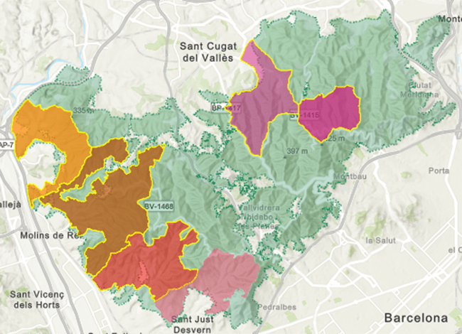 Mapa de les zones de cacera. Autor: CPNSC