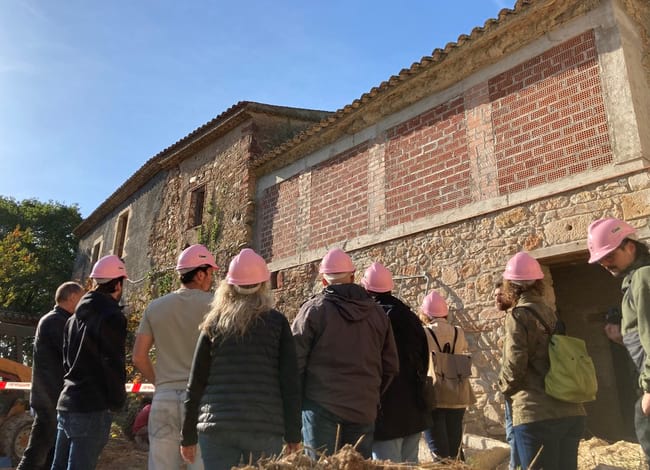 Acte de col·locació de la primera pedra per a la rehabilitació de Can Ferriol. Autor: CPNSC