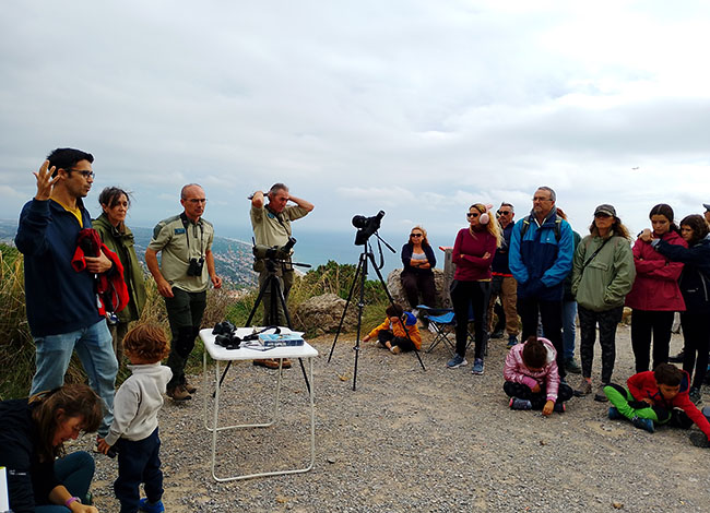 L'observació d'aus migratòries va ser una de les activitats que es va dur a terme al Mirador de Garraf. Autoria: Maite Grande