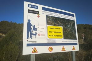 Rètol d'avís d'obres. Autor: XPN