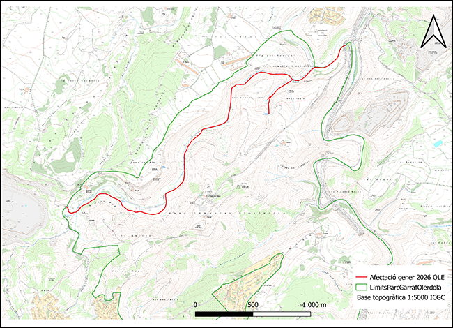 Mapa de les afectacions al Parc © XPN