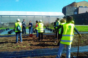 J. Calderer amb els voluntaris. Autor: Cercle Voluntaris