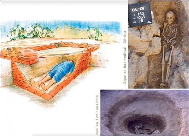 Imatges dels enterraments que es van mostrar durant la<br />xerrada. Autor: Cercle de Voluntaris