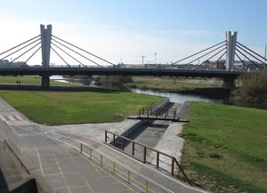 Carril bici segregat a l'alçada de l'accés de Can Peixauet. Autor: Parc Fluvial