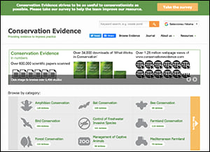 Web Conservation Evidence. Autor: Universitat <br />de Cambridge