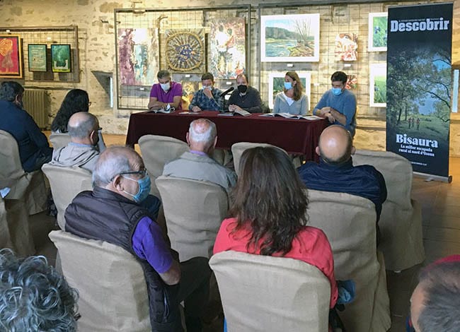 Moment de la presentació, a la Cabanya del Castell.<br />Autor: Oriol Clavera