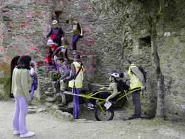 Ús de la Joëlette a la festa del Parc Natural de Sant Llorenç