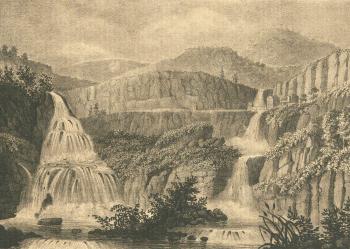 Gravat del salt d’aigua de Sant Miquel del Fai. Autoria desconeguda. Fons: Diputació de Barcelona